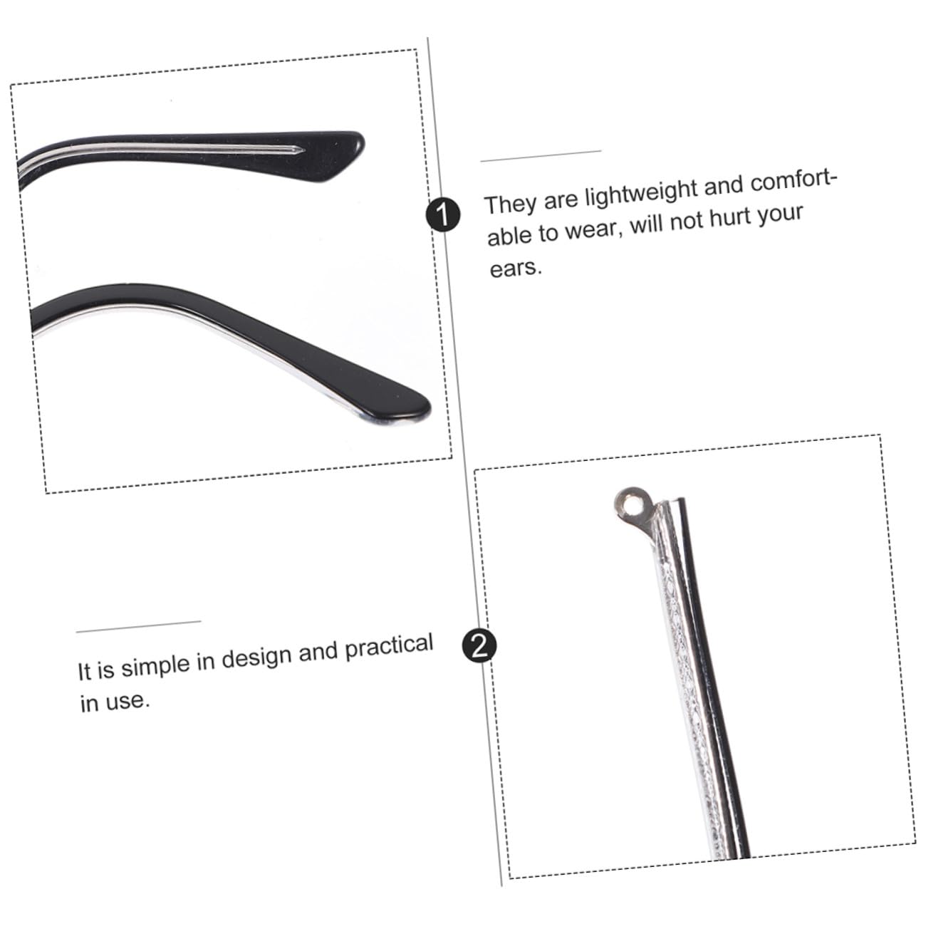 Healvian 10 Sätze Brillenzubehör Ersatzbrille Bügel Brillengestell, Bügel Gläser Brillen Tempel Dünne Brillenarmabdeckungen Unisex- Platte Metall Universal- Männer Und