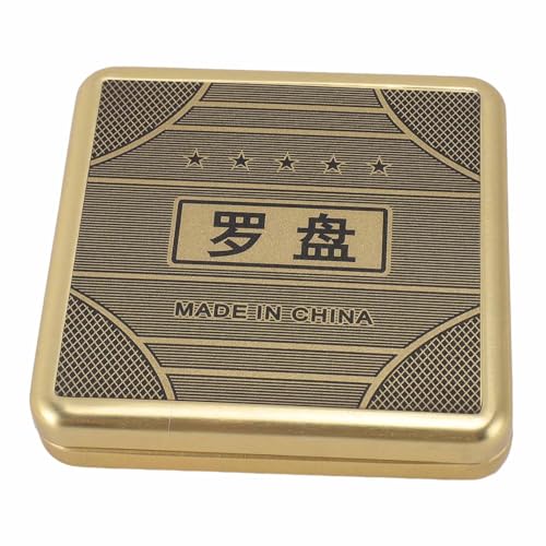 Brújula Feng Shui Luo Pan de hierro con tapa plegable miniatura 6