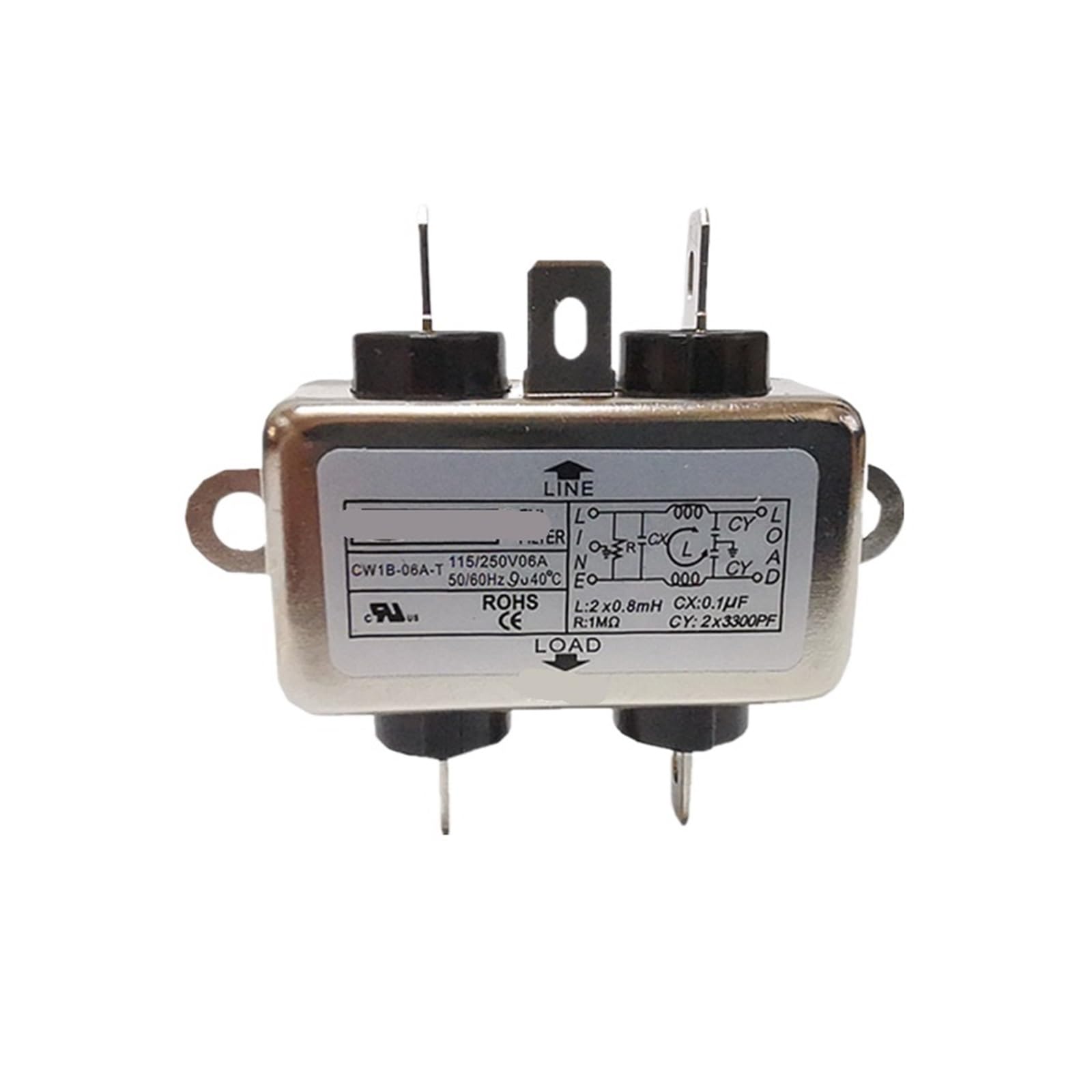 ETPBRIMSF Single-phase power filter CW1B-06A-T 6A 10A CW2A-10A-T CW1D CW2C CW2B(CW1B -06A -T 6A)