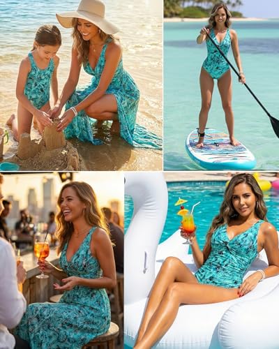 Image of Holipick Women Tummy Control One Piece Swimsuit - Push Up Bathing Suit Full Coverage Slimming Swimwear
