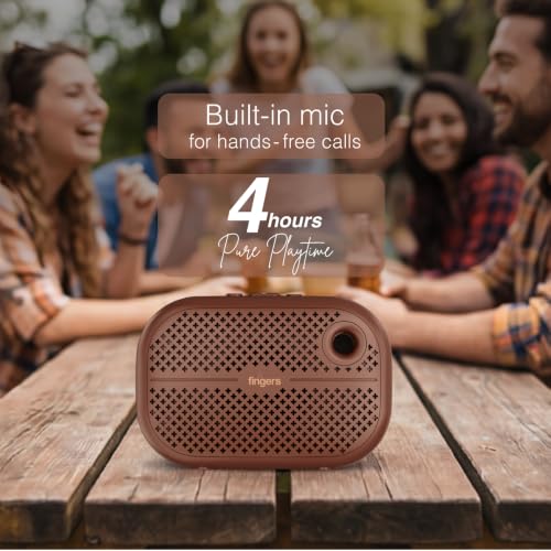 Image of FINGERS Musilicious3 Portable Speaker - Compact | Deep Bass | BT, FM, USB | Compact Wireless up to 4 Hours Playtime. Built-in Mic, Hands-free Calls