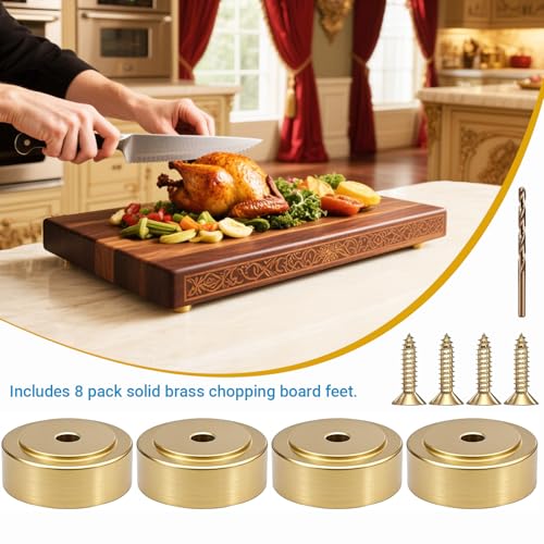 Set de 8 patas para tabla de cortar en latón con base antideslizante miniatura 2