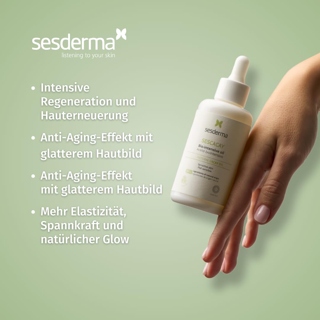 Sesderma Sescacay Bio-Intensivöl mit Cacay-Öl & HPR Retinoid 100 ml - Regenerierendes Körper & Haaröl gegen Dehnungsstreifen & Narben, Anti-Aging, Straffend, Feuchtigkeitsspendend