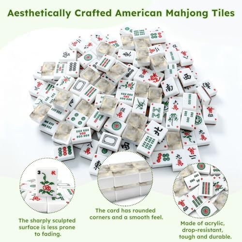 Set de Fichas American Mahjong Acrílicas 166 Piezas con Bolsa miniatura 6