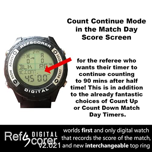 Refstuff Refscorer Digital New V2.021 Soccer Referee Watch - Record The Score Of The Game! And Now Interchangeable Customisable Top Rings/Bezels! - (Sold Separately In Packs Of 5) #TOP3