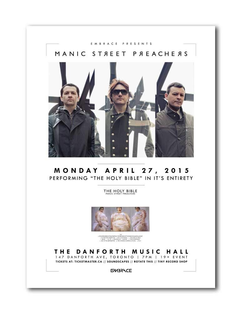 Libretto Designs MANIC STREET PREACHERS - Concert Poster Holy Bible 2015 - unframed art print