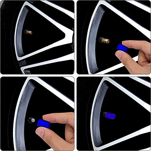 Tappi Valvole Auto In Alluminio - 12 Pezzi Nero | Antipolvere E Antigraffio | Per Auto, SUV E Camion - Foto 5