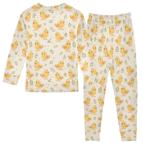 ALAZA Cute Rabbit Carrot Easter Pajamas Long Sleeve Sleepwear 2-Piece Pajama Set2