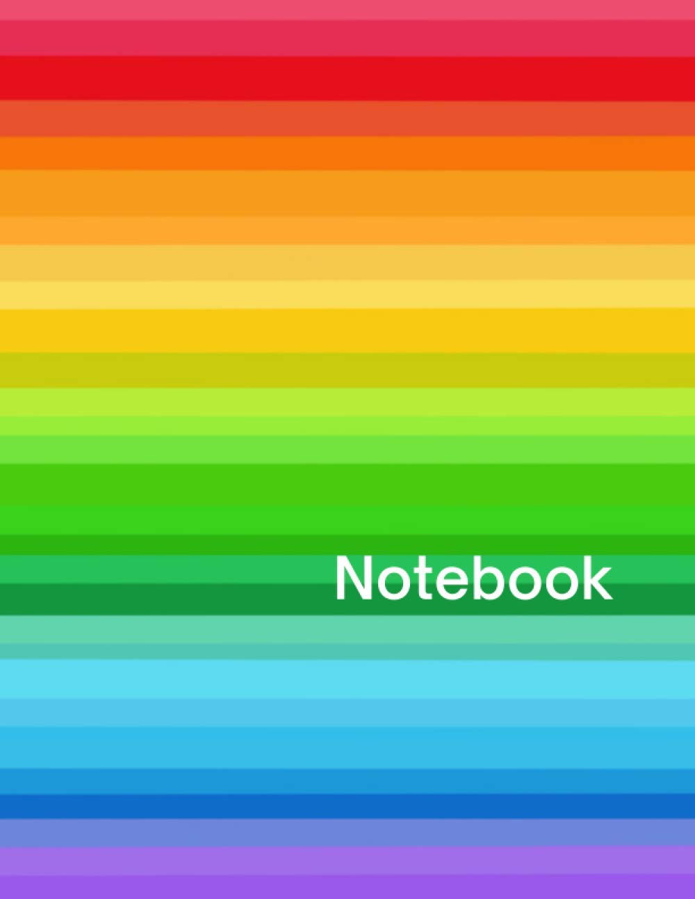 Notebook: Rainbow Gradient Pride Colors Blank Notebook - 8.5 x 11 inches 120 pages college ruled: A subtle expression of LGBTQ Pride