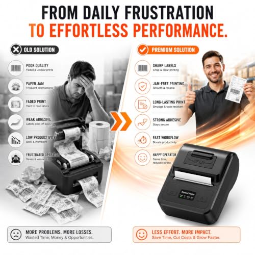 Image of PSF310 80mm 3inch Mobile Billing Printer | Fast Clear Thermal Printing for Retail, Restaurant, Warehouse & Delivery | Bluetooth + USB | Portable | Android, iOS & Windows Compatible