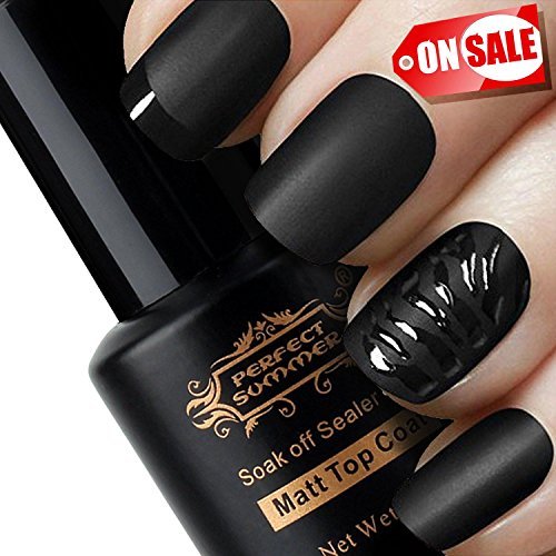 Perfect Summer Matte Top Coat Gel Polish - UV LED Soak Off Top Coat, Home Gel Manicure Gel Nail Salon Polish, Clear Color 8ml