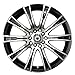 Konig 50MB CROWN Black Wheel with Gloss Machined Face (17 x 7.5 inches /5 x 114 mm, 40 mm Offset)