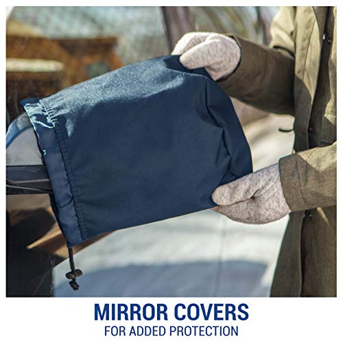 FrostGuard Plus Winter Windshield + Mirror Covers - Weather Resistant - Security Panels and Wiper Blade Cover - Protects from Snow, Ice and Frost (Standard, Indigo) - Thumbnail 4