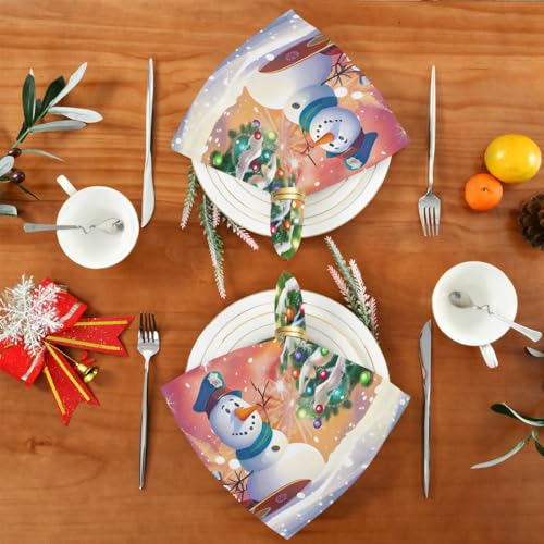 Servilletas de tela navideñas multicolor pack x6 miniatura 5