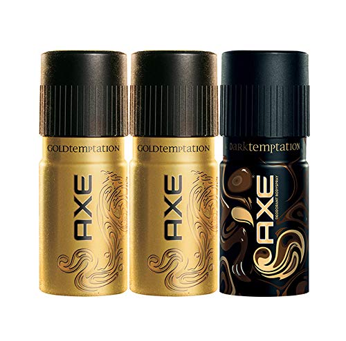 Image of AXE Dark Temptation Long Lasting Deodorant Body Spray for Men 150ml and Gold Temptation 150ml (Pack of 2) and Dark Temptation 150ml Deodorant, 150ml