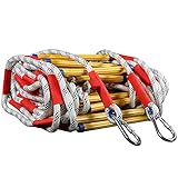 LDMY Notfall-Brand-Evakuierungs-Leiter, Robuste und Starke Feuer-Rettungs-Leiter mit Karabinern, für Hausfenster-Balkongeländer