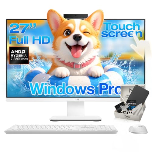Image of ASUS VM670 27 Inch FHD 75Hz Touch All in One Desktop AMD Ryzen AI 7 350 | 64GB DDR5 RAM, 1TB SSD, AMD Radeon 860M, Wi-Fi 6, Windows 11 Pro, Copilot, Wireless Keyboard and Mouse for Business