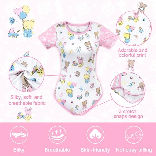 Littleforbig Silky Romper Onesie Pajamas Bodysuit - Baby Cuties Onesie4