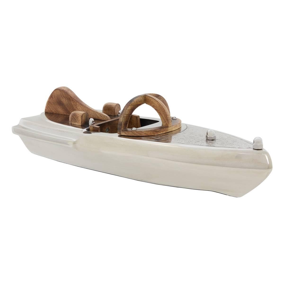 Atmosphera Créateur d'intérieur - Bateau Déco Rétro "Johan" 45cm Argent