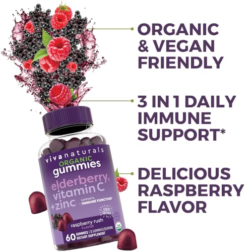 Viva Naturals Sambucus Elderberry Gummies for Adults with Vitamin C & Zinc - image 5