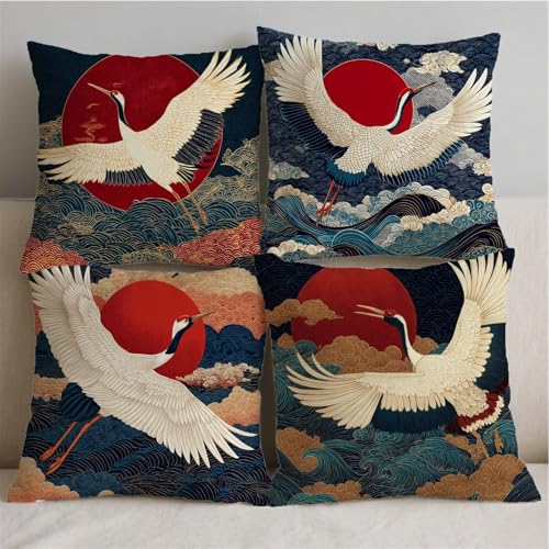 Housse de coussin extérieur violette 45x45 cm imperméable lot de 4 S954