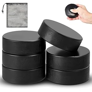 Liliful Sport Foam Ice Hockey Pucks 3 in for Practicing and Classic Training with Mesh Bag for Indoor Use Lightweight Hockey Supplies for Adult, Safe Official Regulation Size