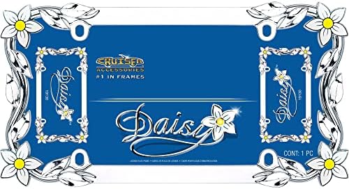 Cruiser Accessories 19130 Daisy License Plate Frame, Chrome/Painted