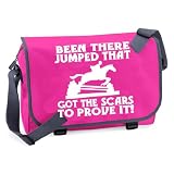 Fucsia scuola o università borsa con stampa glitter bianco 'been There salti che got le cicatrici Giustificative
