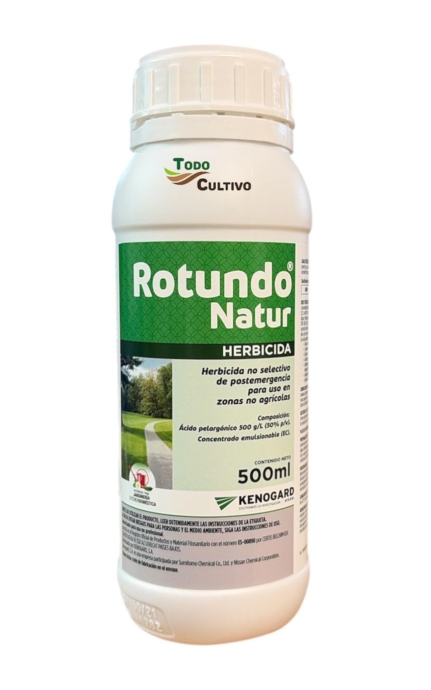 Herbicida total desherbante Rotundo Natur 500ml (225m2). Herbicida no selectivo post emergencia.