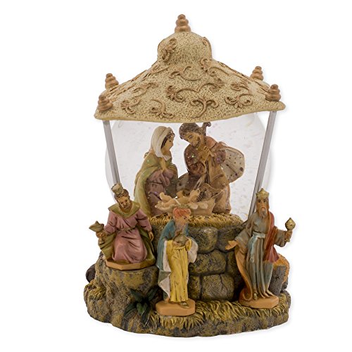 Holy Family 100MM Musical Christmas Glitterdome Plays Tune We Three Kings