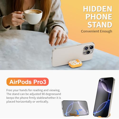 Image of for AirPods Pro 3 Case with Lock & Phone Stand,Cute Floral Pattern Style