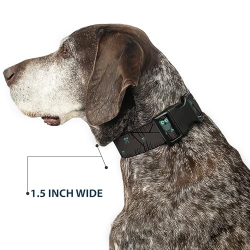 Collier turquoise hiboux reglable resistant pour chien qui tire medium - 8