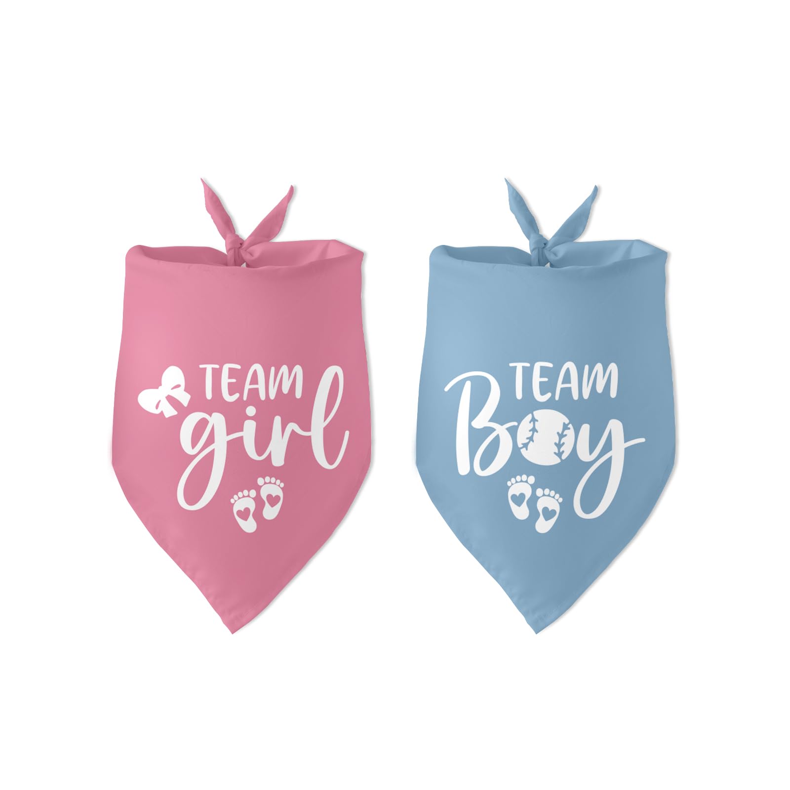 2 Pack Team Dog Bandana - Boy & Girl Gender Reveal Baby Announcement Photo Prop Accessories for Dog Lovers Owner Gift