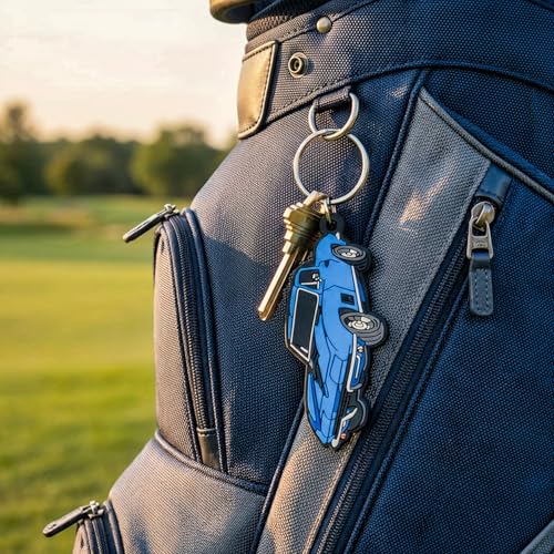Image of 1963 Corvette Stingray C2 Nassau Blue Keychain Car Enthusiast Gift | Lightweight, Durable Keychain for Keys, Backpacks, Bags & Lanyards