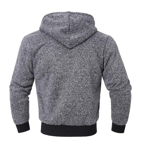 Image of LeeHanTon Sherpa Lined Hoodies for Men Heavyweight Full Zip Up Sweatshirt Thick Fleece Winter Warm Work Jackets Plus Size