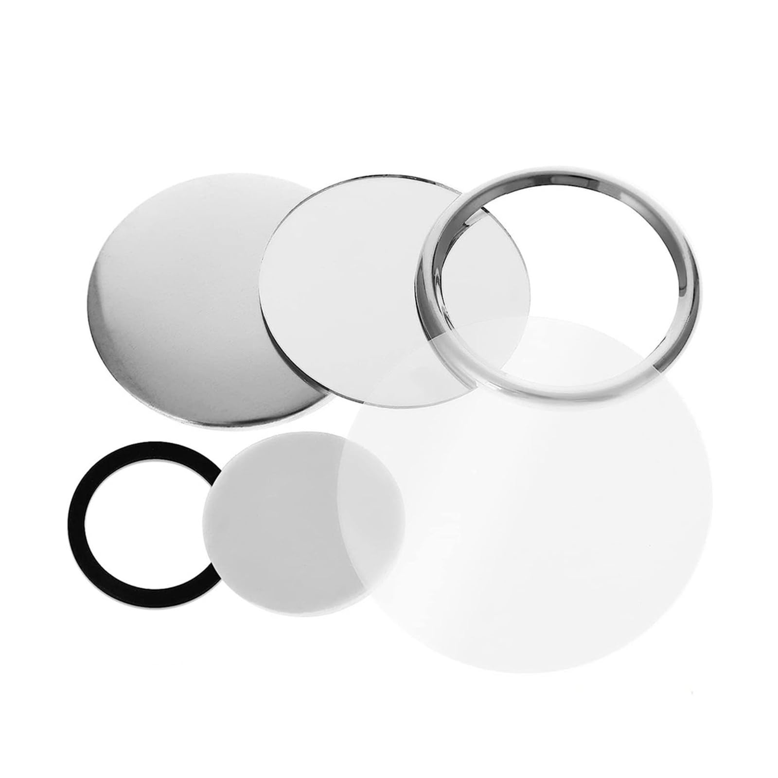 58MM 2,25in Pusta lustrzana część do robienia guzików, DIY Okrągły element do guzików, kieszonkowe lusterko 100 szt. Produkcja DIY(Plastic Base)