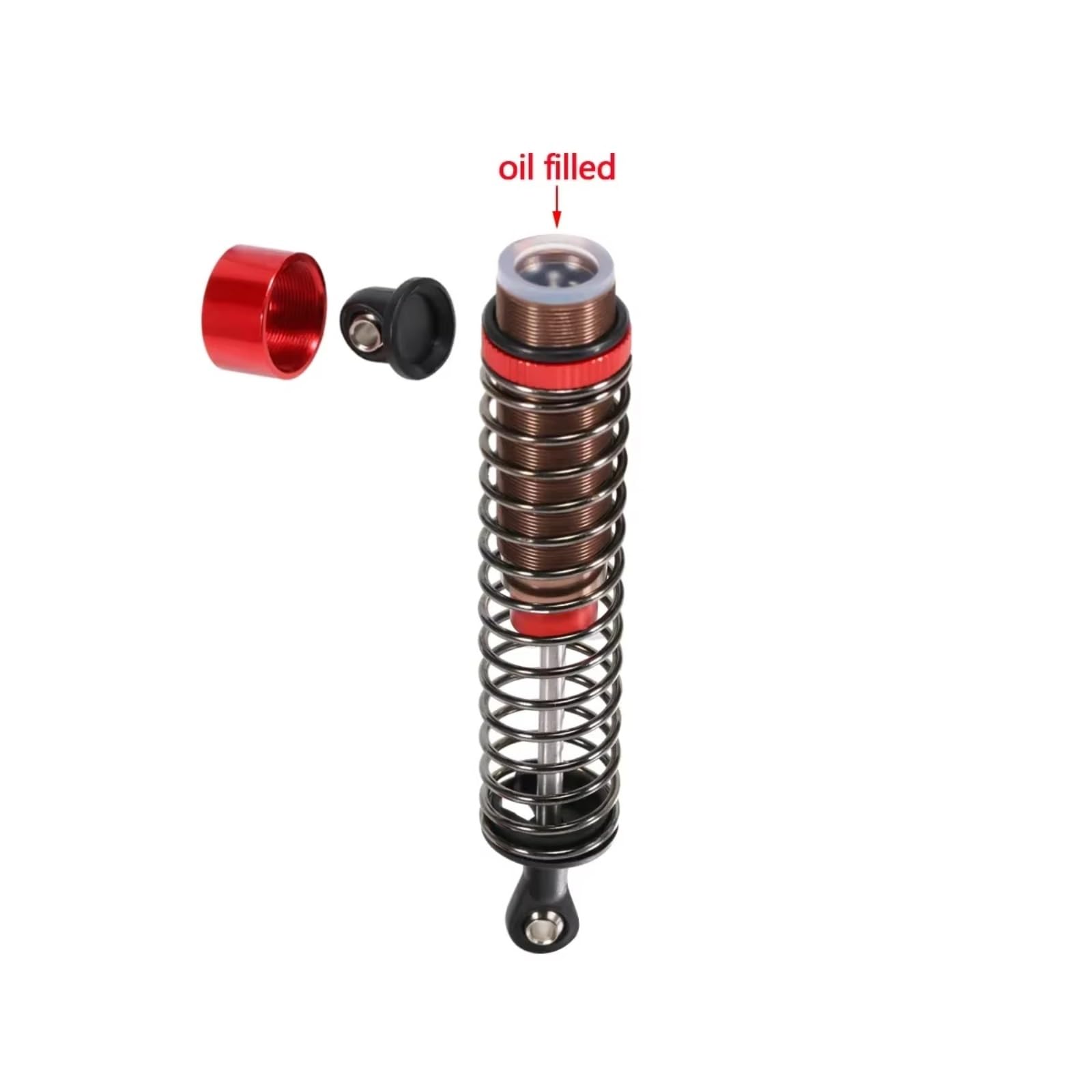 Amortiguadore Coche RC Amortiguador Ajustable Aceite para Coche Control Remoto 52/55/62/70/75/85/95/100/110/120 Mm para Buggy Monster Trucks para Turismo Drifting Escala 1/10(Red,4pcs 62mm)
