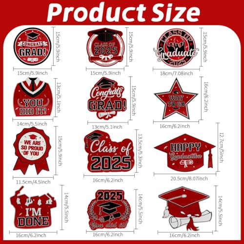 Image of Graduation Hanging Swirls, Graduation Decorations Class of 2025, 30 PCS Red and Black Graduations Party Decoration Congrats Grad Hanging Swirls Ceiling Streamers for School Graduations Party Supplies