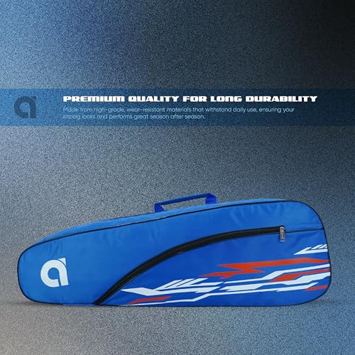 Image of Apacs Falcon Badminton Kitbag with Premium Long-Lasting Material | Spacious Main Compartment + Side Storage | Comfy Adjustable Backpack Straps | Ideal for Professional Players (Blue)