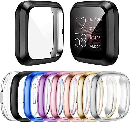 omee [8 Pièces Coque Protection Écran Compatible avec Fitbit Sense/Versa 3 Protecteur D'écran,TPU Film Protection Souple Silicon Écran pour Sense/Versa 3 Smartwatch