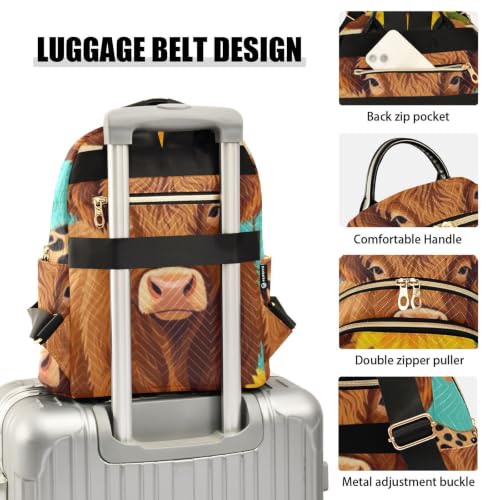 Sac à dos polyester Wudan imprimé vache pour voyage S-M - 4