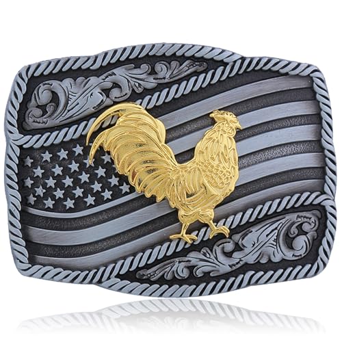 Image of Turquoise Belt Buckle for Men Western Texas Longhorn Bull Rodeo Belt Buckle American Cowboy Chic Gift