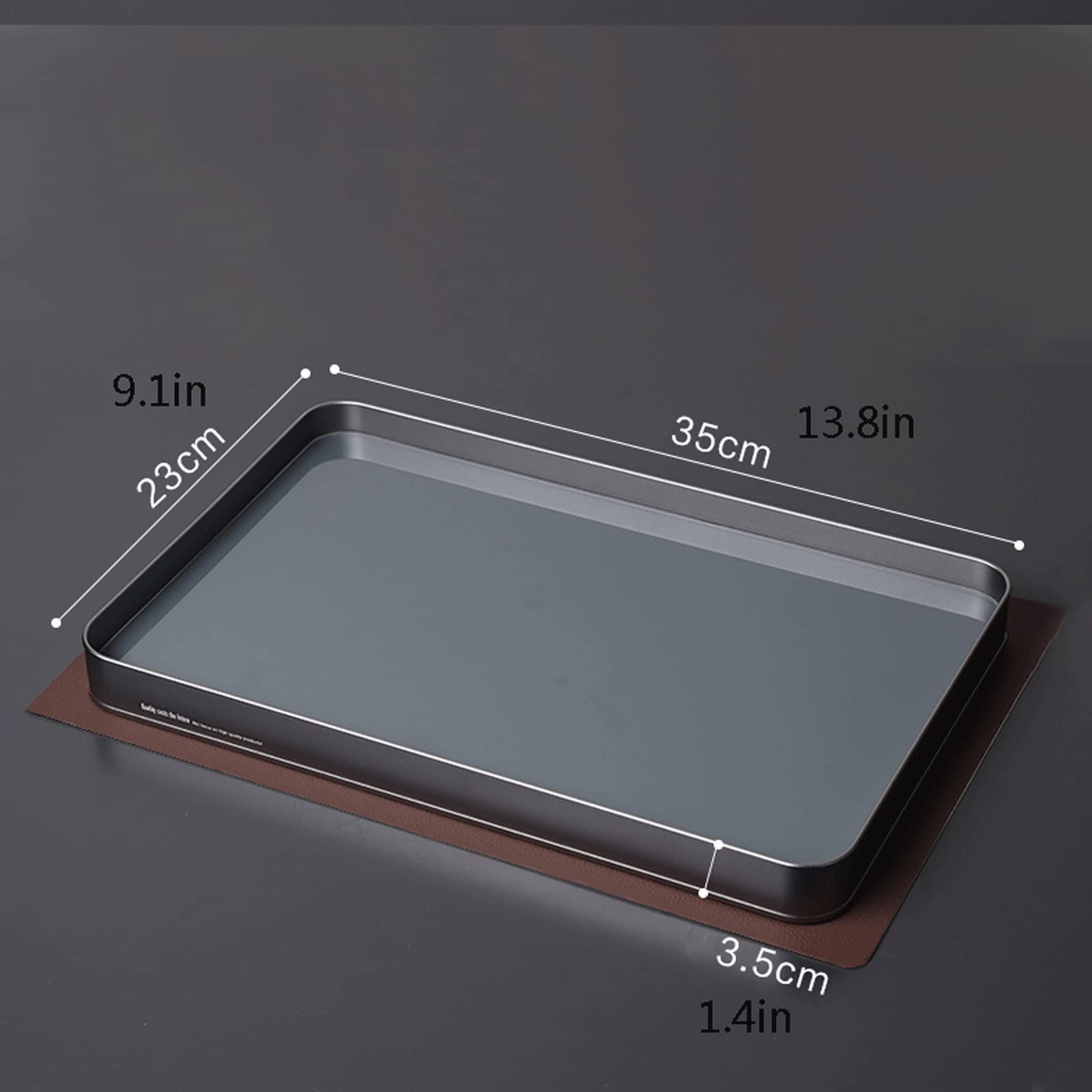 Bandejas Comida Bandeja Bandeja Rectangular Bandeja de Vidrio Bandeja Multifuncional Adecuada for despensa de Alimentos Decoración del hogar Bandejas de Servir (Size : A)