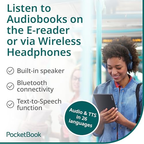 Image of PocketBook InkPad Color 3 E Ink E-Reader 32GB - Enhanced 7.8'' Color E-Paper Display-Eye-Friendly Audio-Book & E-Book Reader-Text-to-Speech-SMARTlight, Bluetooth, Built-in Speaker-Waterproof