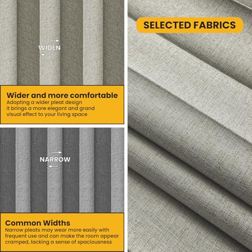 Image of Room Divider Curtain Sets with Flexible Ceiling Track, Privacy Soundproof Curtain for Bedroom Office Patio Sliding Door(Grey, W100 x L108, 1 Pack)