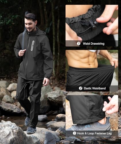 Image of SWISSWELL Men's Waterproof Golf Rain Suit Rain Gear Jacket and Pants Lightweight for Golf Fishing Big and Tall S-5XL