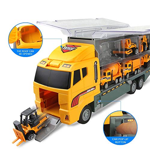 image for Coolplay 11 in 1 Construction Cars and Trucks Toy for Boys Yellow Truc