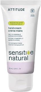 ATTITUDE Hand Cream for Sensitive Skin with Oat Extract, EWG Verified Vegan Lotion, Chamomile Jasmine Scent, 2.5 Fl Oz