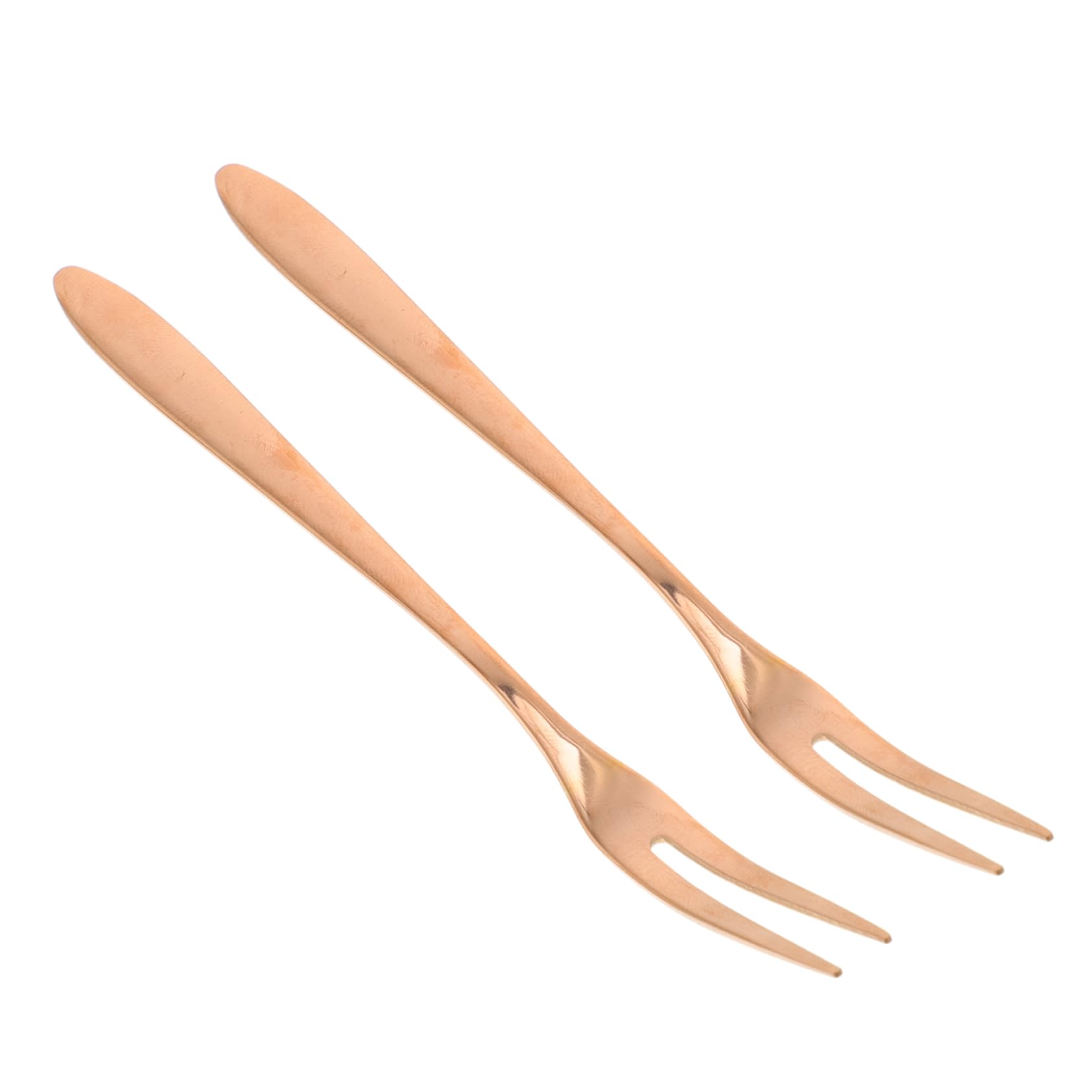 Cabilock 2Pcs Stainless Steel Fruit Forks Dessert Cake Picks for Parties Hotels and Home Tableware