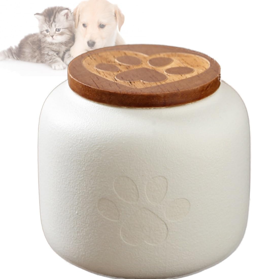 pet ashes urn, Cute Keepsakes Urns For Ashes, Cremation Urn For Pet Cat Dog, Handmade Ceramic(White)